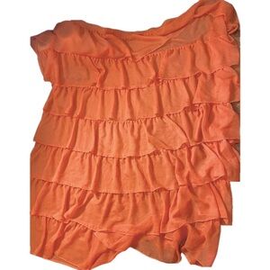 🌹 Beautiful 🌹 Orange Sheer Ruffle Shower Curtain